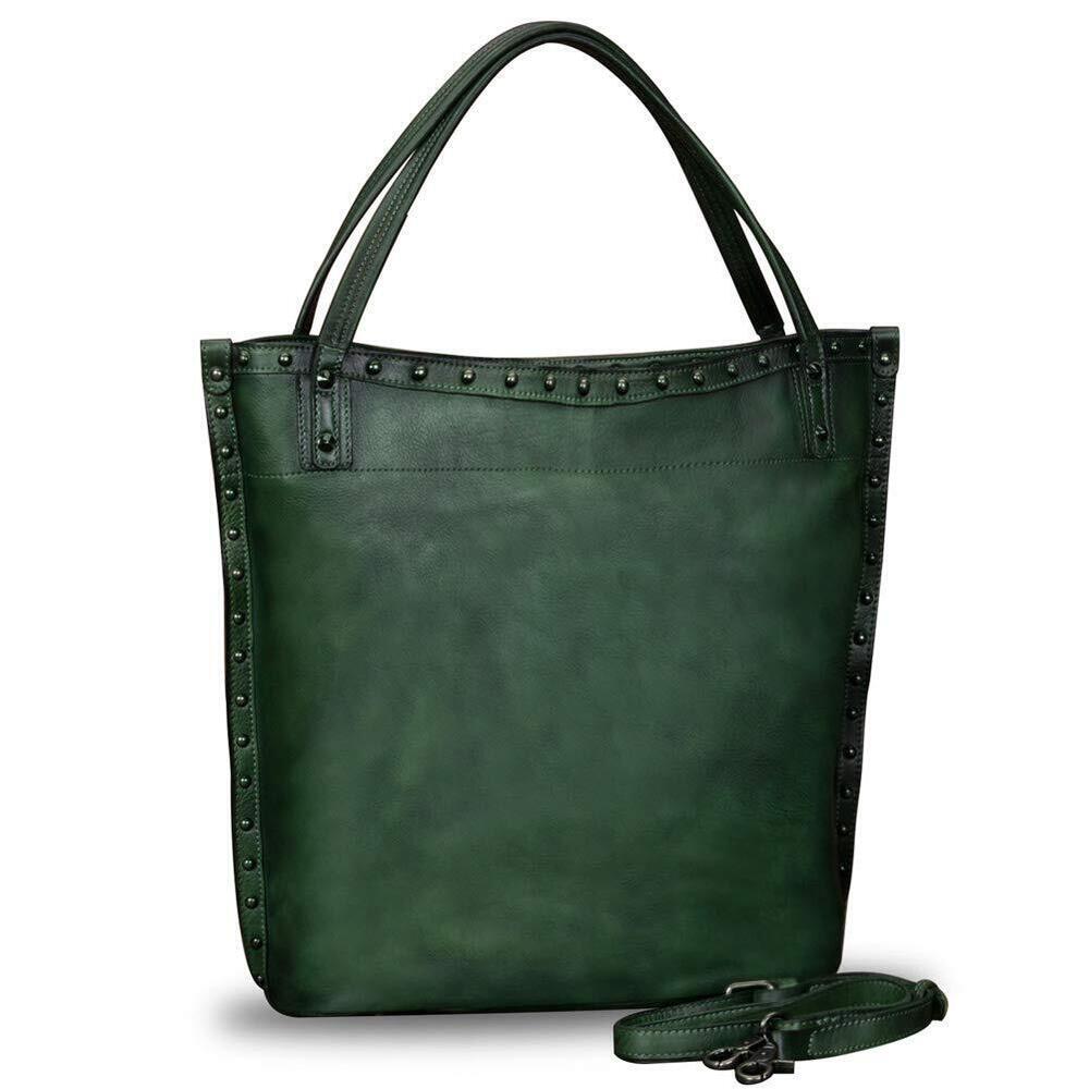 8033 Leather Shoulder Bag Work Tote Vintage Handmade Top Handle Large